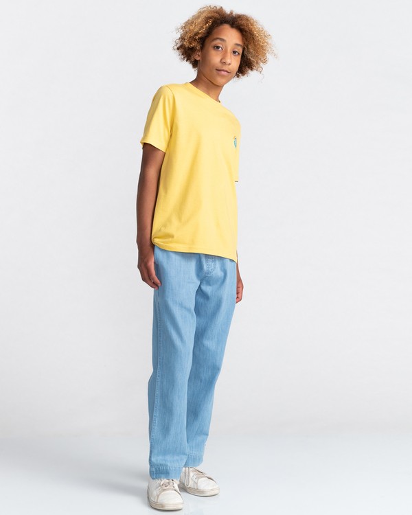 3 Kass - Short Sleeve T-Shirt for Boys 8-16 Yellow C2SSF3ELP2 Element