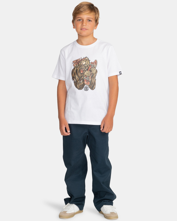 4 Bite - Short Sleeve T-Shirt for Boys 8-16 White C2SSG1ELP2 Element