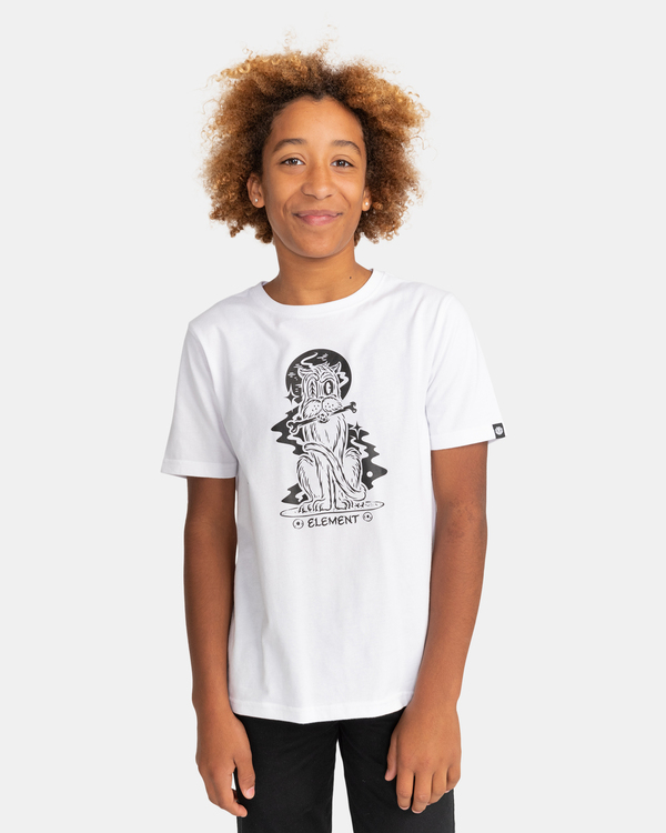 1 Black Cat - Short Sleeve T-Shirt for Boys 8-16 White C2SSG2ELP2 Element