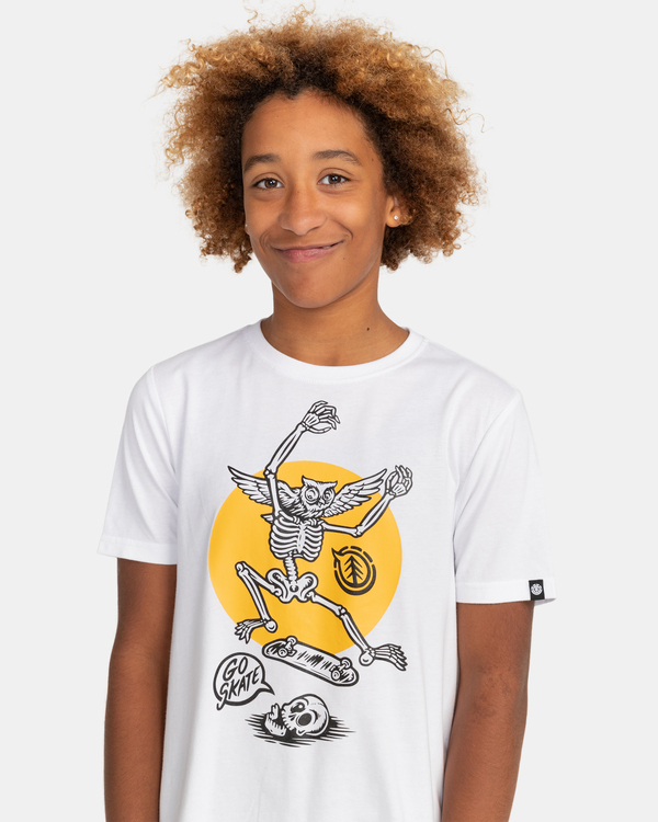 3 Flippin - Short Sleeve T-Shirt for Boys 8-16 White C2SSG6ELP2 Element