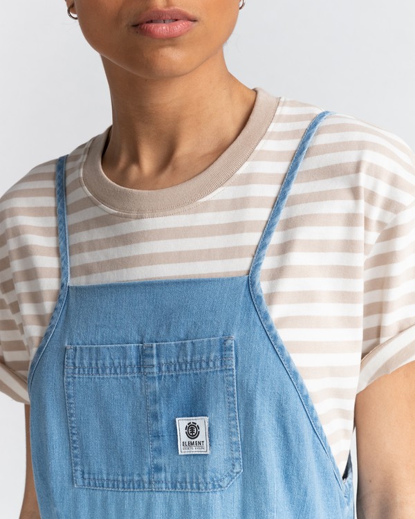 Denim apron midi dress sales