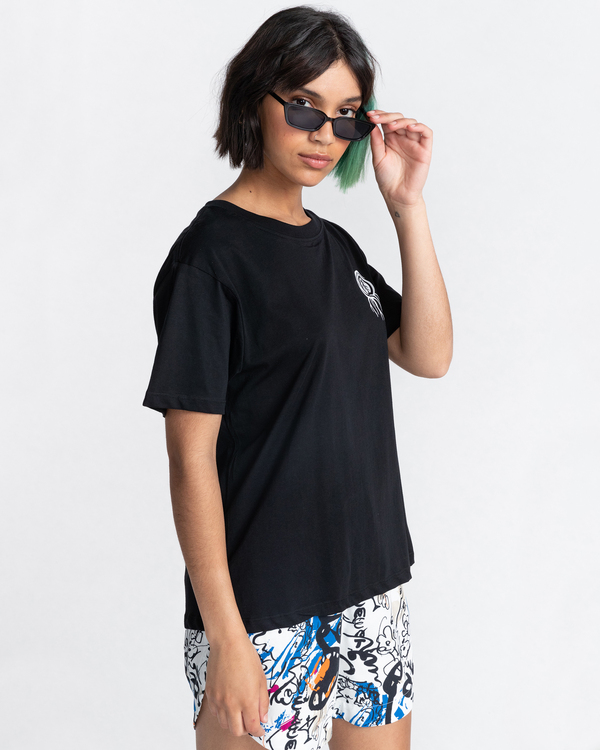 3 Bloom - Short Sleeve T-Shirt for Women Black C3SSB1ELP2 Element