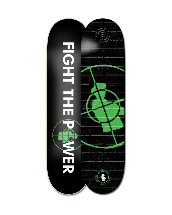 2 Public Enemy x Element Stencil 8.25" - Skateboard Deck Multi C4DCA1ELP2 Element
