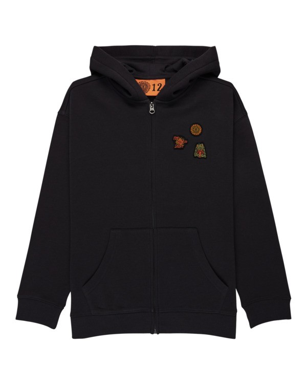0 Timber Icon Embroidery - Felpa con cappuccio e zip da Ragazzo 8-16 Black ELBFT00156 Element