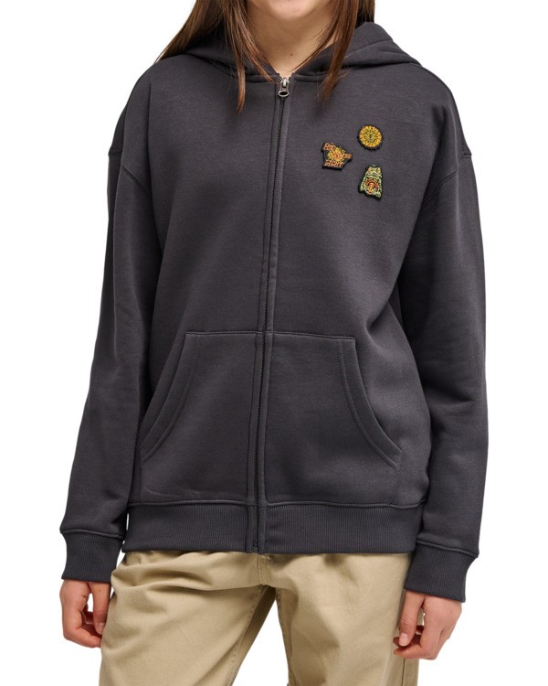 2 Timber Icon Embroidery - Felpa con cappuccio e zip da Ragazzo 8-16 Black ELBFT00156 Element