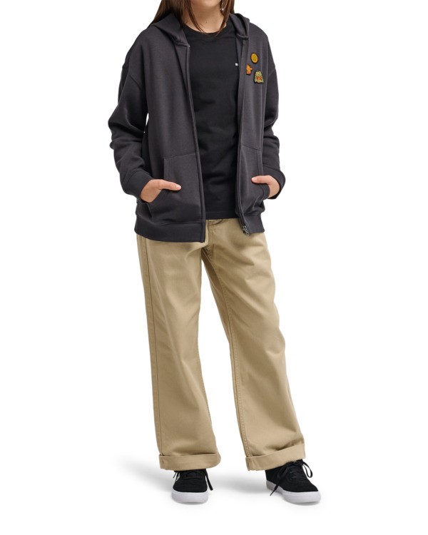 3 Timber Icon Embroidery - Felpa con cappuccio e zip da Ragazzo 8-16 Black ELBFT00156 Element