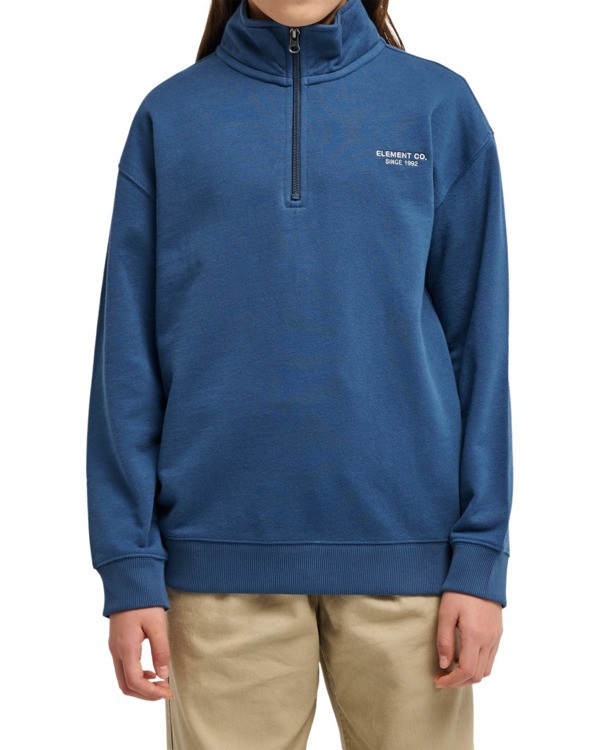 2 Element Co - Sudadera con cremallera 1/4 para chicos 8-16 Azul ELBFT00157 Element