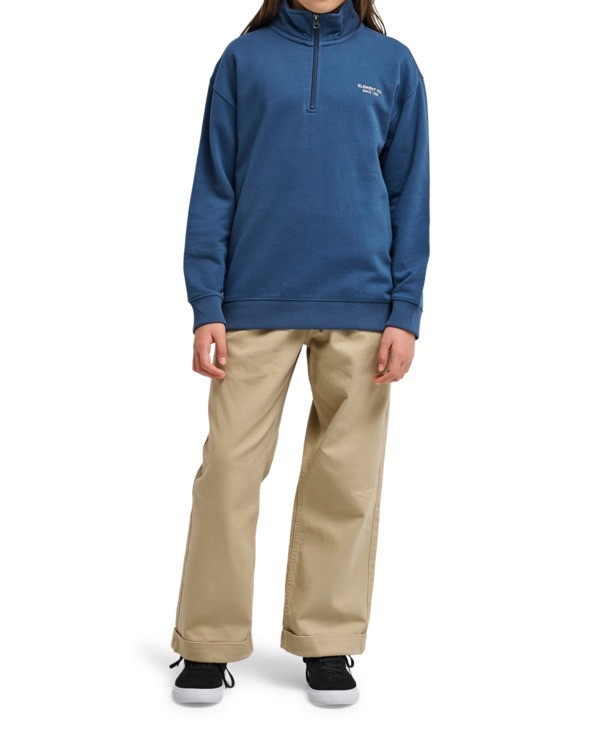 4 Element Co - Sudadera con cremallera 1/4 para chicos 8-16 Azul ELBFT00157 Element