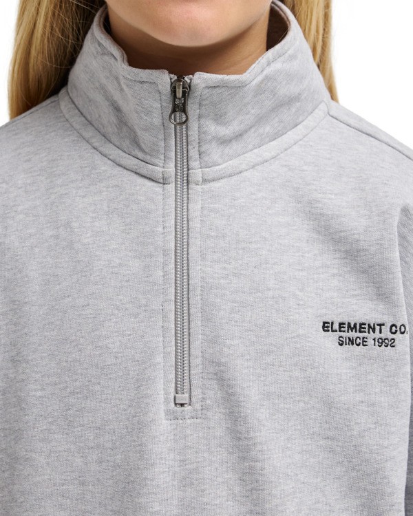 3 Element Co - Felpa con zip a un quarto da Ragazzo 8-16 Gray ELBFT00157 Element
