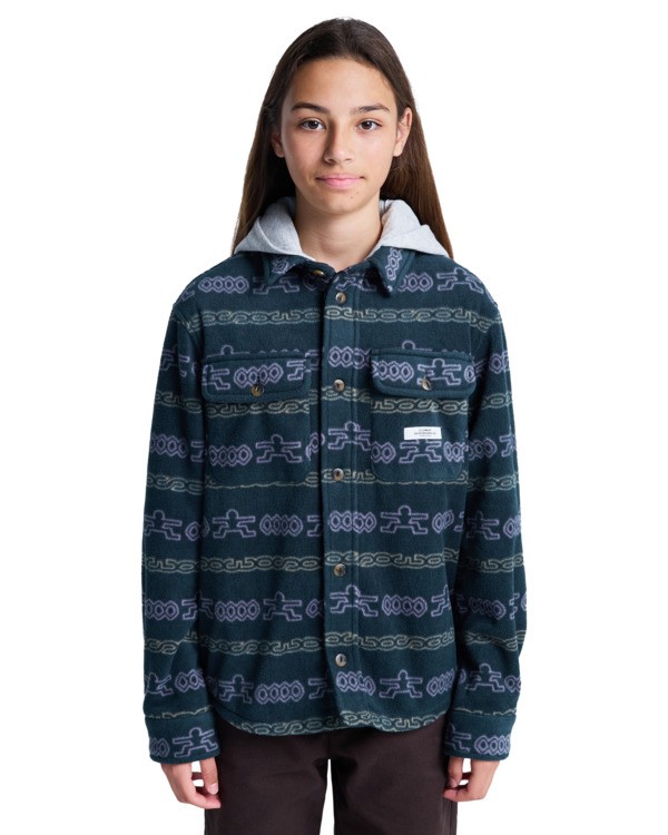 3 Polar Hooded Overshirt Y - Overshirt for Boys 8-16 Blue ELBJK00137 Element