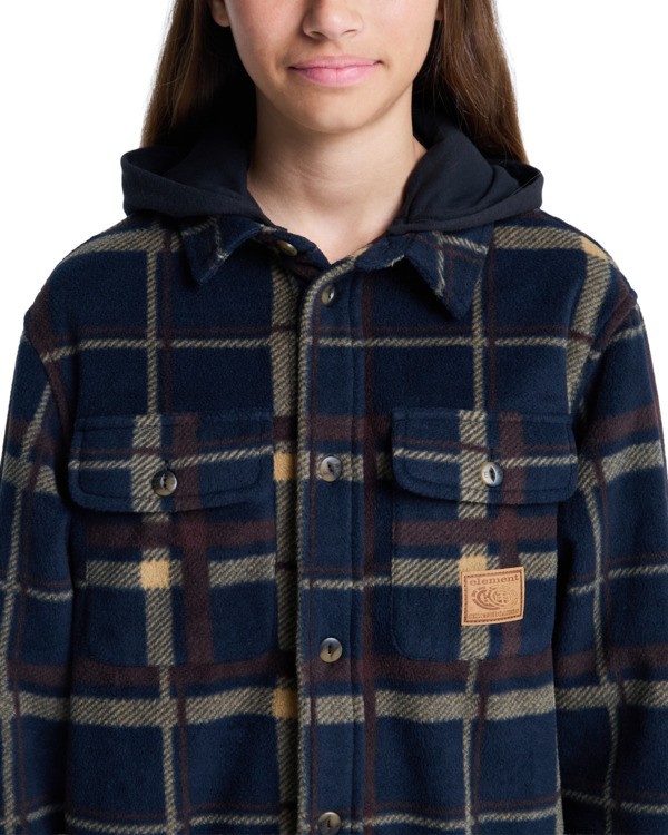 5 Polar Hooded Overshirt Y - Overshirt for Boys 8-16 Brown ELBJK00137 Element