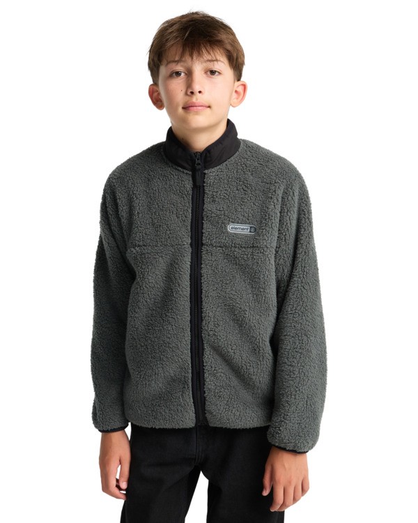 3 Classic Sherpa Y - Fleece Jacket for Boys 8-16 Black ELBJK00143 Element