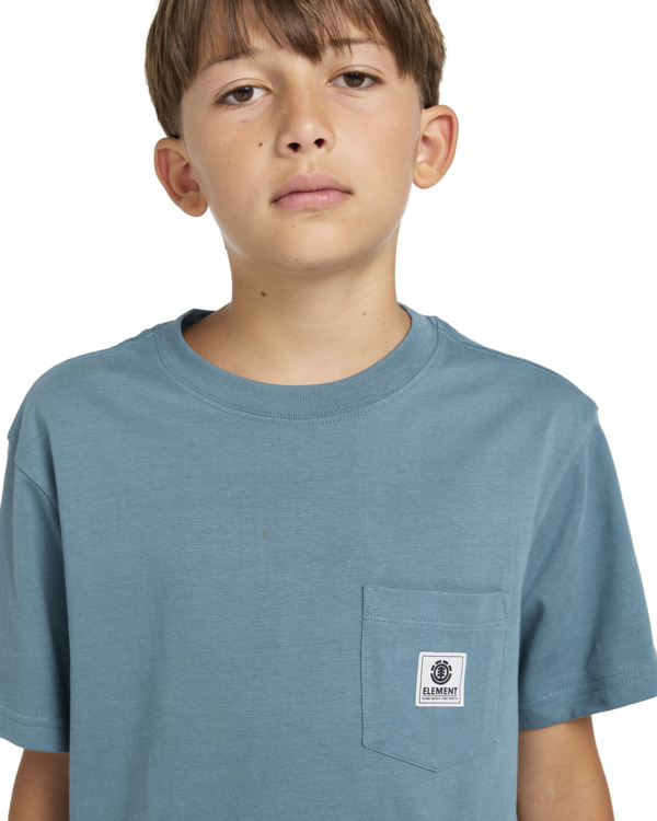 4 Basic - T-shirt avec poche pour Garçon 8-16 ans Bleu ELBKT00112 Element