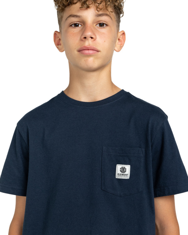 4 Basic - T-shirt avec poche pour Garçon 8-16 ans Bleu ELBKT00112 Element