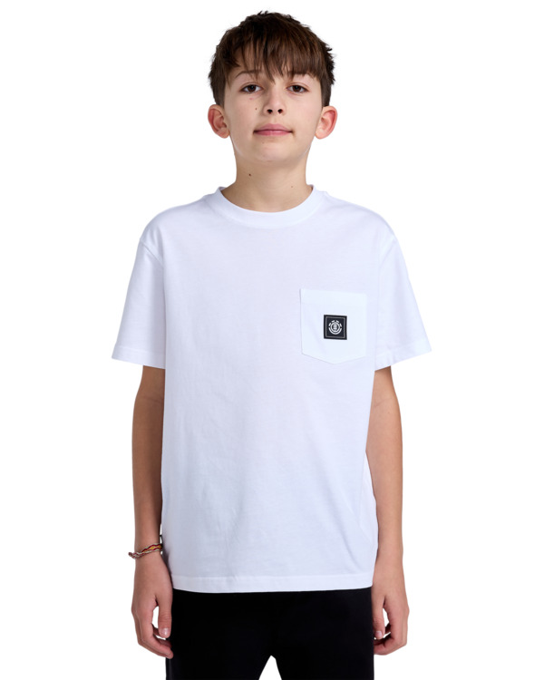 0 Icon Label - Short Sleeves Pocket T-Shirt for Boys 8 - 16 White ELBKT00114 Element