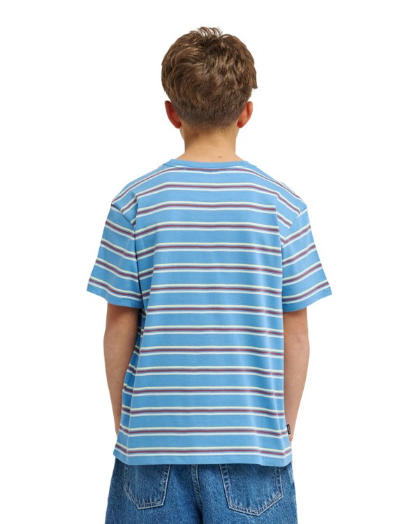 6 Icon Embroidery - Short Sleeve T-Shirt for Boys 8-16 Blue ELBKT00119 Element