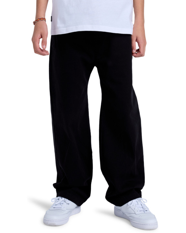 3 Chillin - Elasticated Trousers for Boys 8-16 Black ELBNP00104 Element