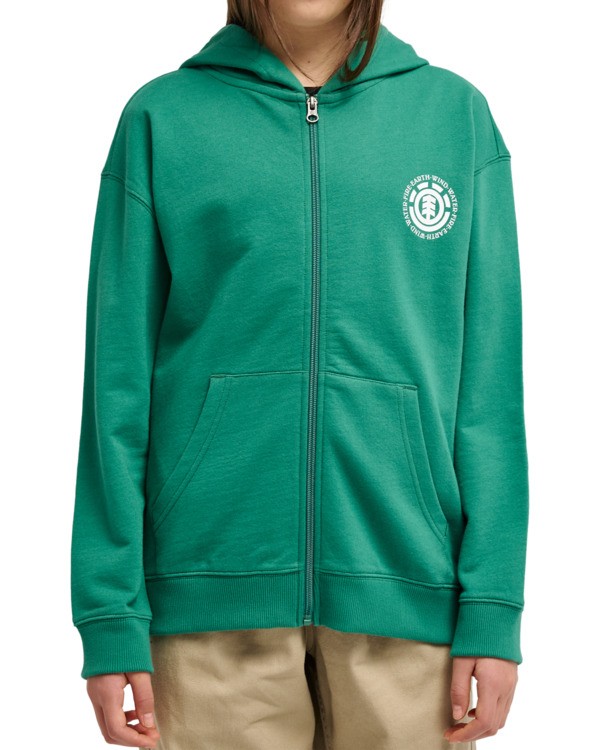 2 Seal BP - Felpa con cerniera integrale e cappuccio da Ragazzo 8-16 Green ELBSF00184 Element