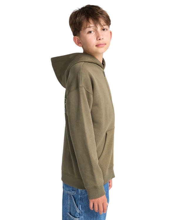 3 Aligator Y - Felpa con cappuccio e zip da Ragazzo 8-16 Green ELBSF00203 Element