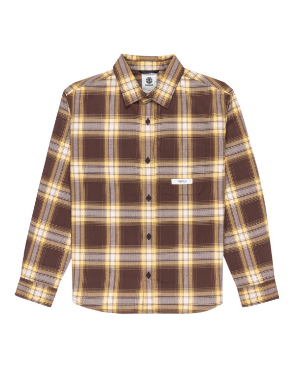 0 All Season 1Pkt Y - Camisa de manga larga para chicos 8-16 Marron ELBWT00113 Element