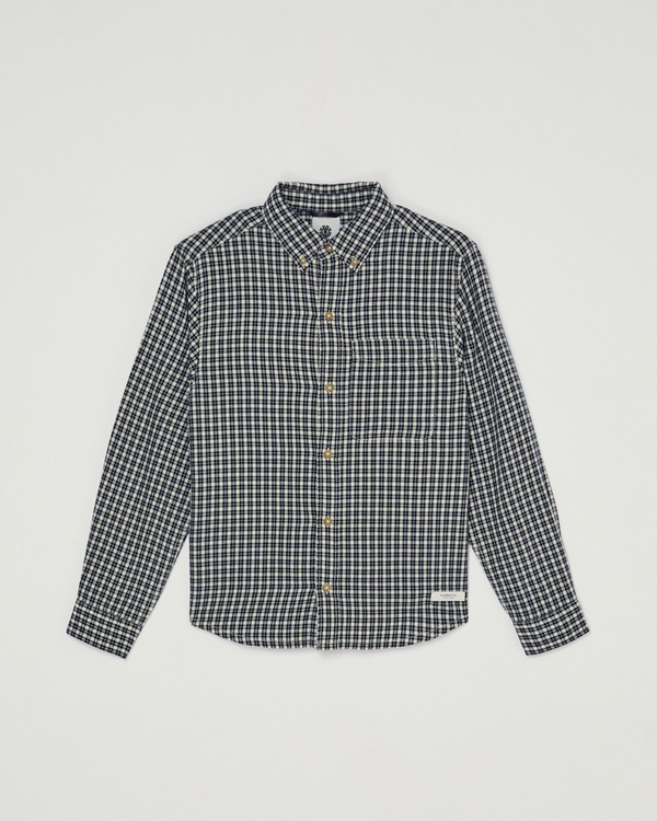 0 Button Down Regular Flannel Blau ELBWT00118 Element