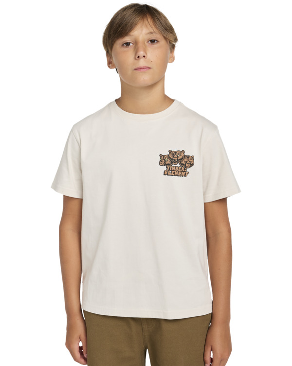 2 Bear With Me - T-shirt met Korte mouw voor Jongens 8-16 Beige ELBZT00208 Element