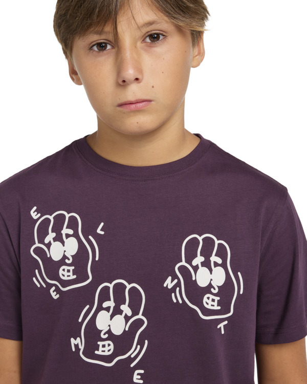 4 Say Hi - T-shirt met Korte mouw voor Jongens 8-16 Purple ELBZT00220 Element