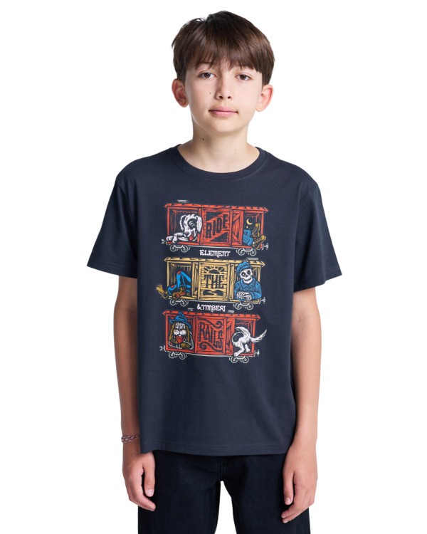 2 Timber Boxcar Y - T-shirt met korte mouwen voor Jongens 8-16 Black ELBZT00257 Element