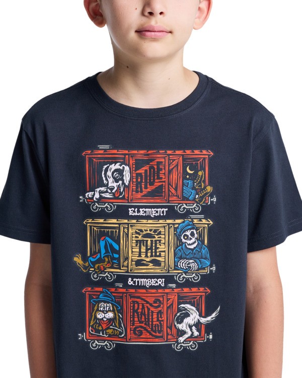 4 Timber Boxcar Y - T-shirt met korte mouwen voor Jongens 8-16 Black ELBZT00257 Element