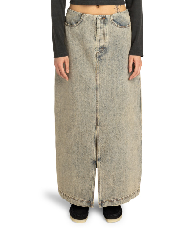 2 Maxi - Denim Skirt for Women White ELJDK00103 Element