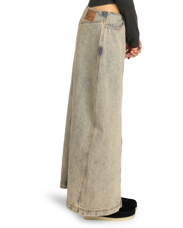 3 Maxi - Denim Skirt for Women White ELJDK00103 Element