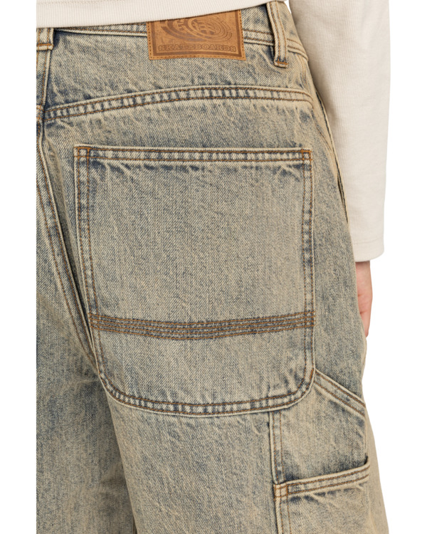 3 Carpenter Denim W - Pantalon baggy pour Femme Blanc ELJDP00112 Element