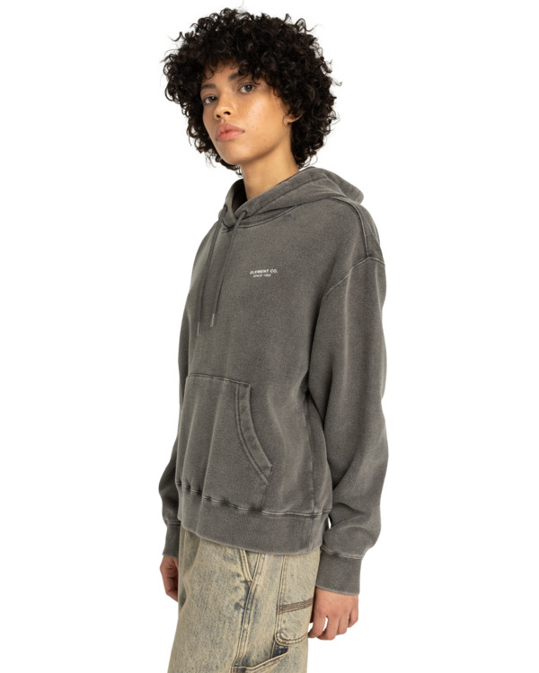1 Element Co Washed Po W - Felpa con cappuccio da Donna Black ELJFT00126 Element