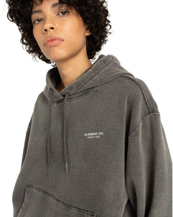 2 Element Co Washed Po W - Felpa con cappuccio da Donna Black ELJFT00126 Element