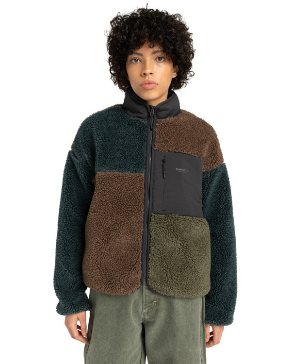 0 Oak Sherpa W - Sherpa-Jacke für Frauen Schwarz ELJJK00124 Element