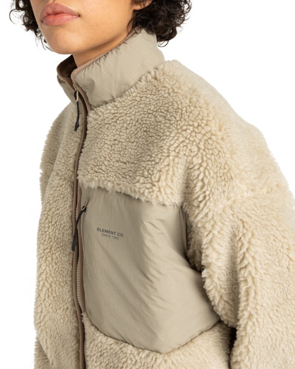 2 Oak Sherpa W - Sherpa Jacket for Women Beige ELJJK00124 Element