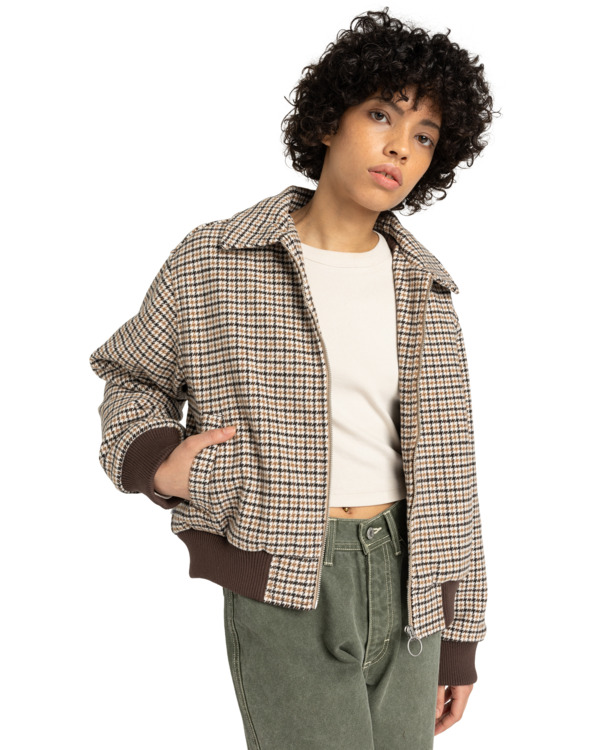 1 Dogtooth Bomber W - Bomber Jacket for Women Brown ELJJK00141 Element