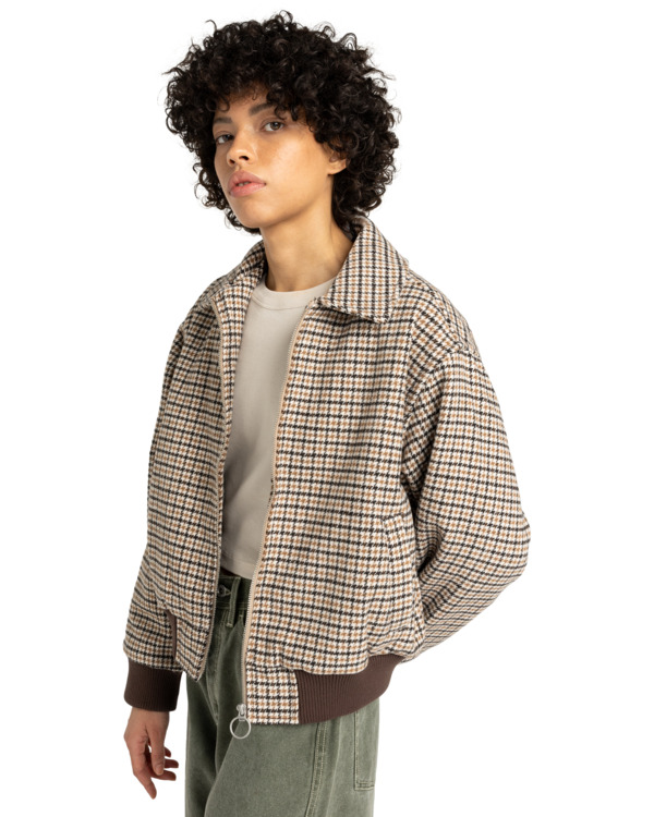 3 Dogtooth Bomber W - Bomber Jacket for Women Brown ELJJK00141 Element