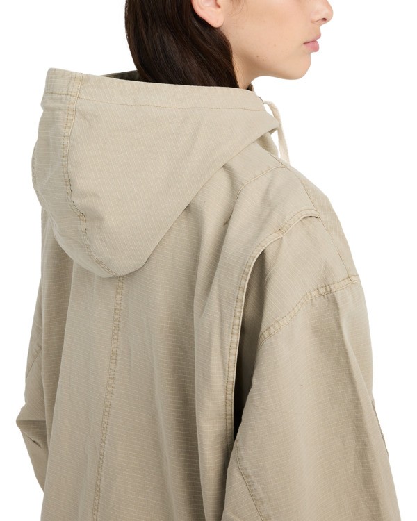 4 Ripstop-Hooded Parka Jacket for Women Beige ELJJK00151 Element