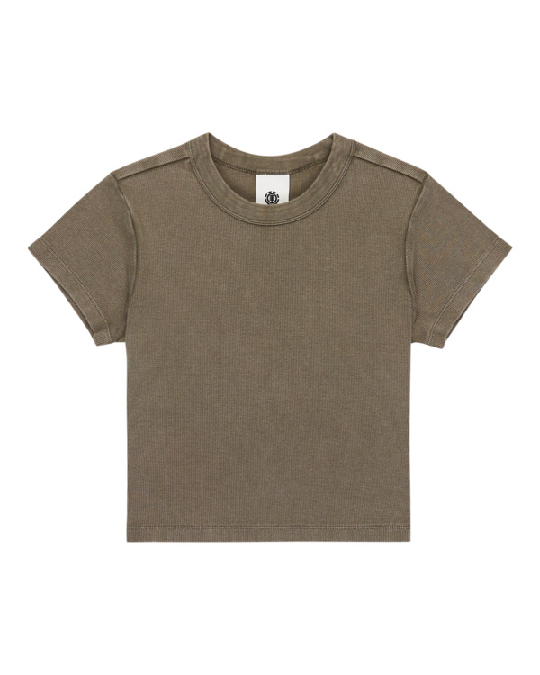5 Icon Crop W - Short Sleeve T-Shirt for Women Brown ELJKT00121 Element