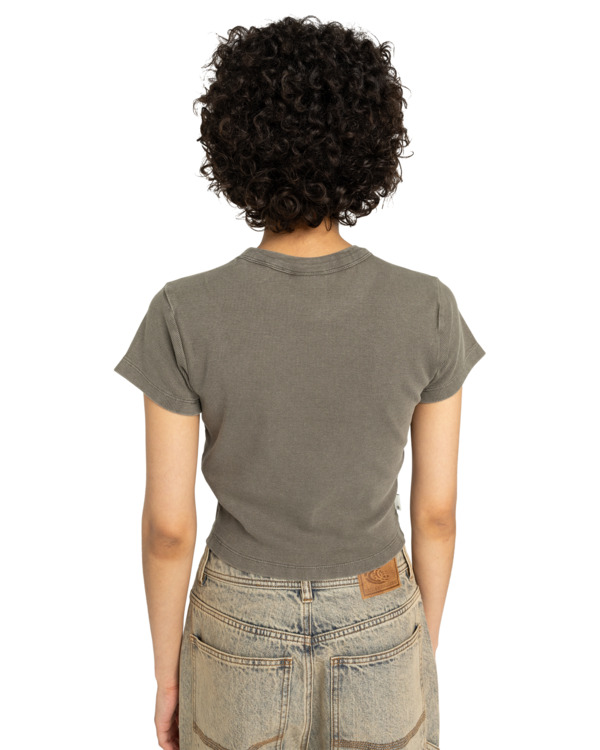 4 Icon Crop W - Short Sleeve T-Shirt for Women Brown ELJKT00121 Element