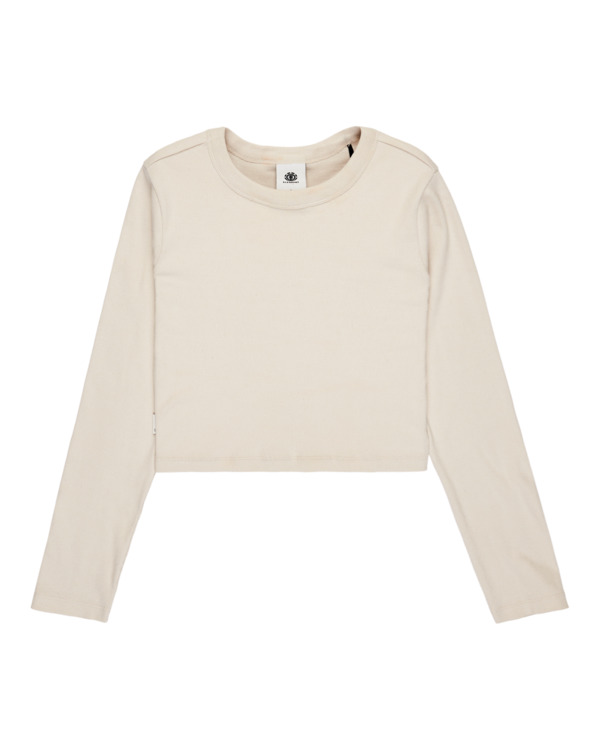 5 Icon Crop W - Long Sleeve T-Shirt for Women Beige ELJKT00122 Element