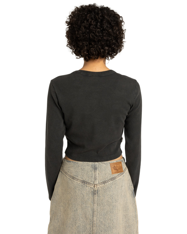 3 Icon Crop W - Long Sleeve T-Shirt for Women Black ELJKT00122 Element