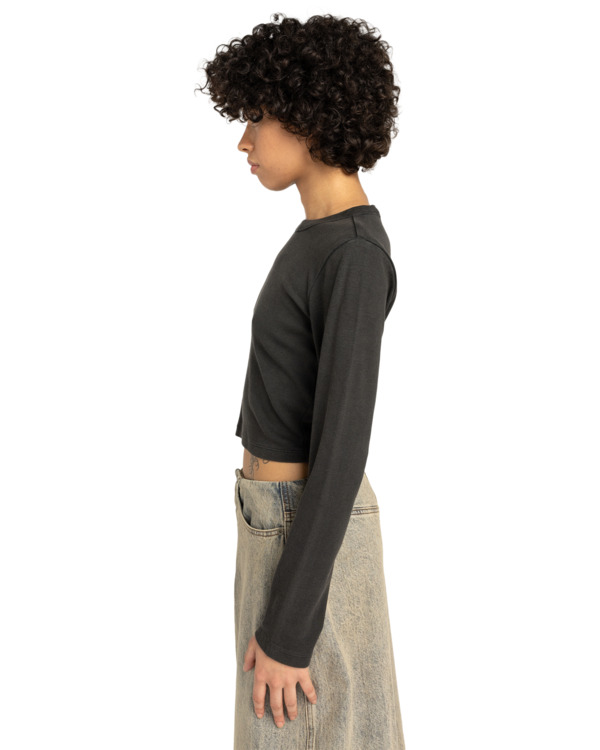 1 Icon Crop W - Long Sleeve T-Shirt for Women Black ELJKT00122 Element