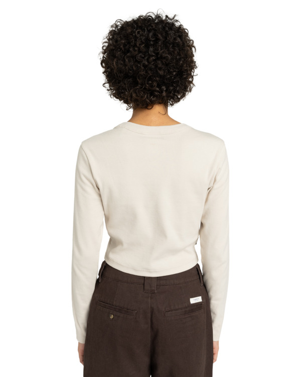 4 Icon Crop W - Long Sleeve T-Shirt for Women Beige ELJKT00122 Element