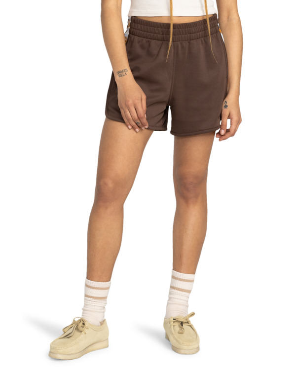 2 Sunday 13.5" - Elastic Waist Shorts for Women Brown ELJNS00114 Element