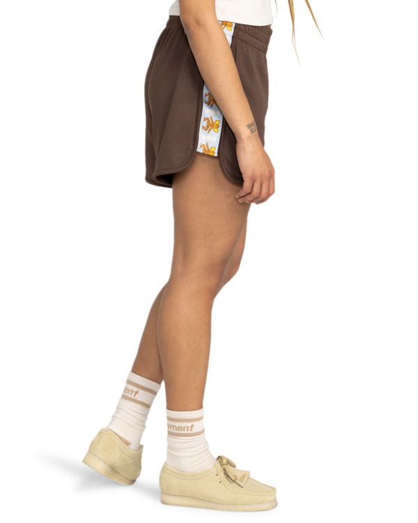 3 Sunday 13.5" - Elastic Waist Shorts for Women Brown ELJNS00114 Element