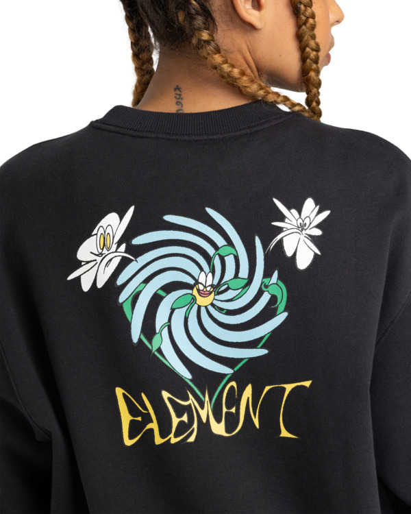 5 Swirl Flower - Sudadera para Mujer Negro ELJSF00127 Element