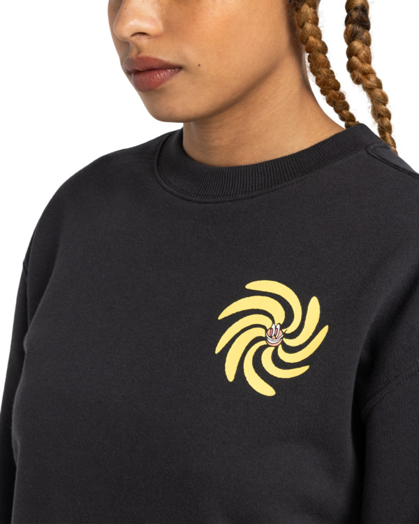 4 Swirl Flower - Pullover Sweatshirt for Women Black ELJSF00127 Element