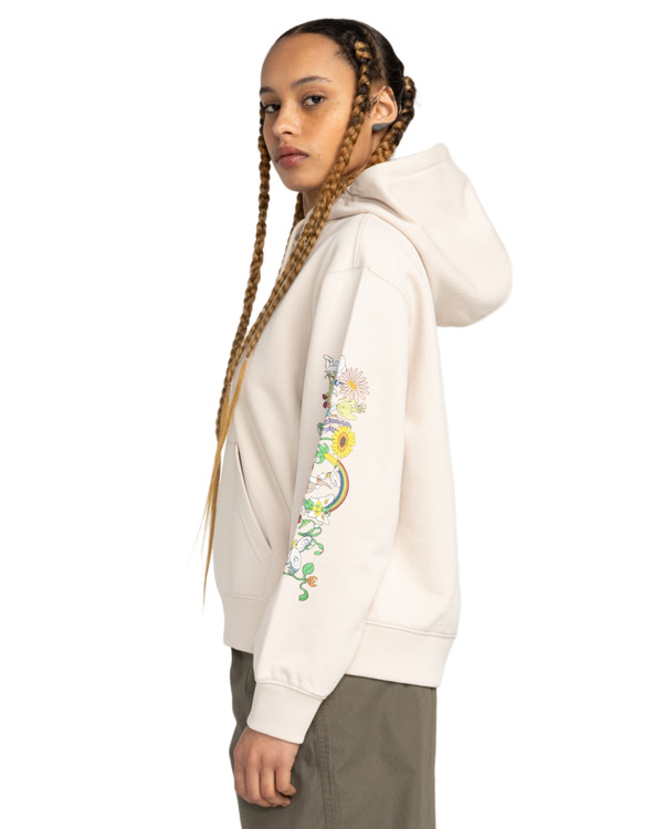 1 Party Flower - Sweat à capuche pour Femme Beige ELJSF00128 Element